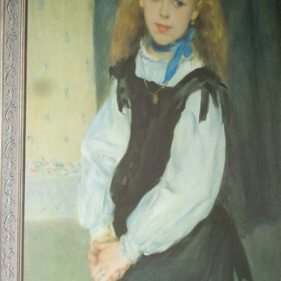 Vintage Mademoiselle Legran art on stretched canvas, framed & signed - Picture 4 of 8